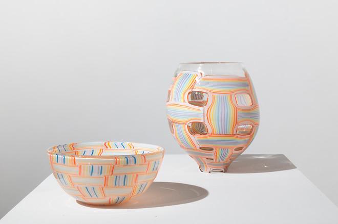 colorful set of a vase and a bowl
